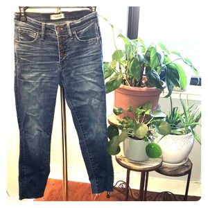 Madewell 9” high rise button front skinny jeans